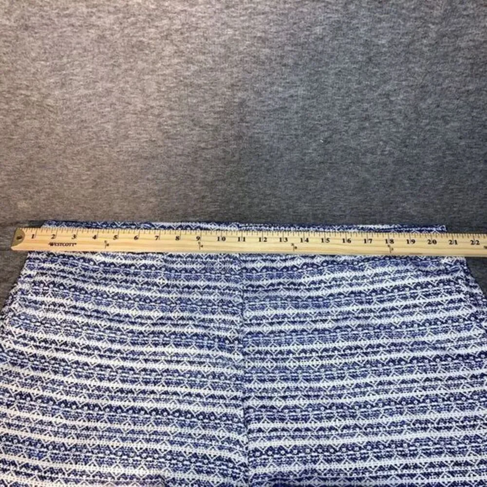Liz Claiborne Women's 16 Jacquard Bermuda Shorts Aztec‎ Navy Gauze Basket Weaved